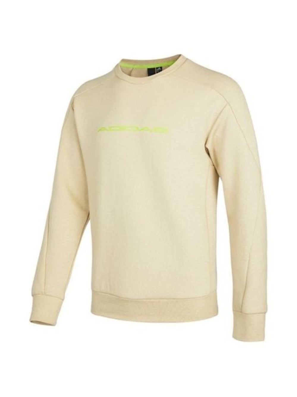 adidas Cream Crewneck Sweatshirt with Neon Lime Logo